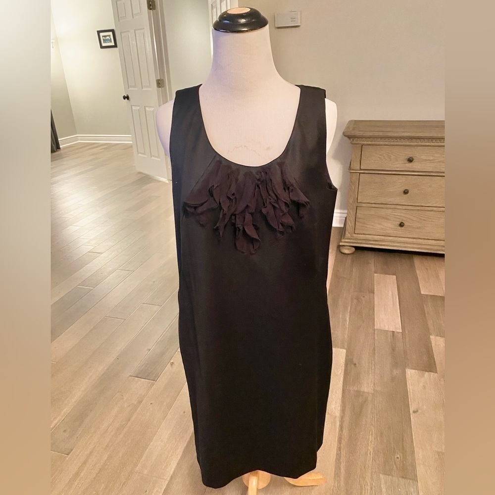 J Crew Black Dress with Embellished Neckline